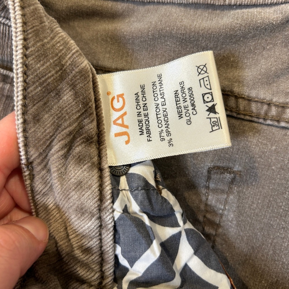 JAG Womens Brown Corduroy High Rise Boot Leg Stretch Pants Size 8 - Picture 8 of 13